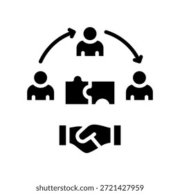 Client Collaboration Icon Glyph Vector Illustration