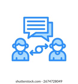 Icono de comunicación del cliente Ilustración vectorial de color azul
