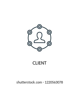 client concept line icon. Simple element illustration. client concept outline symbol design. Can be used for web and mobile UI/UX