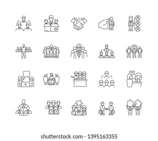 Client concept line icons, signs, vector set, outline illustration concept 