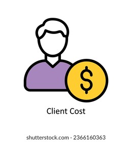 Vektorgrafik-Rahmenbild für Client-Kosten-Füllungen - Illustration zum Design. Web-Store-Symbol auf weißem Hintergrund EPS10-Datei 