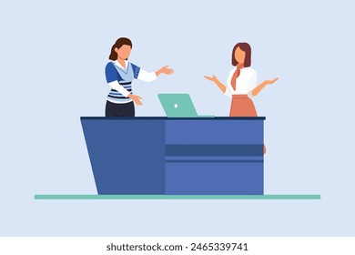 Client and customer concept. Colored flat vector illustration isolated.