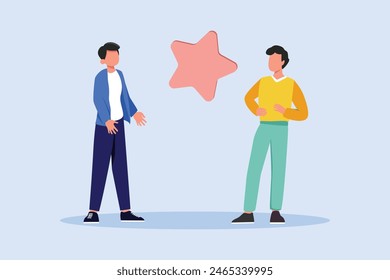 Client and customer concept. Colored flat vector illustration isolated.