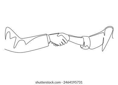 Client and customer concept. Single line draw design vector graphic illustration.