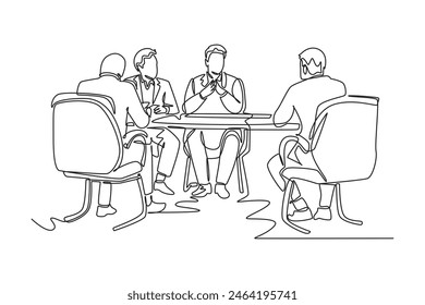 Client and customer concept. Single line draw design vector graphic illustration.