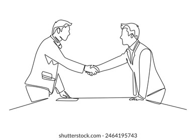 Client and customer concept. Single line draw design vector graphic illustration.