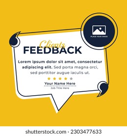 Client or customer review testimonial social media post, Customer or client service feedback review post design template