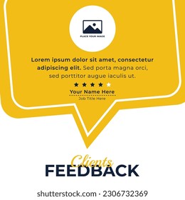 Client or customer review testimonial social media post, Customer or client service feedback review post design template