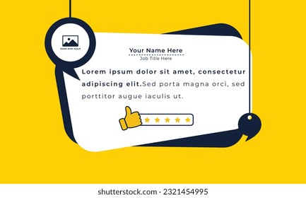 Client or customer review testimonial social media post, Customer or client service feedback review post design template
