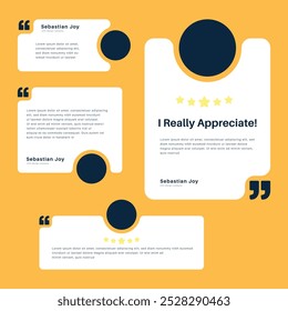 Client or customer review testimonial social media post. Customer or client service feedback review post design template
