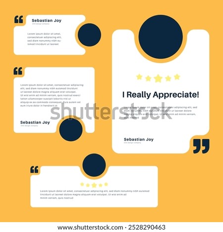 Client or customer review testimonial social media post. Customer or client service feedback review post design template
