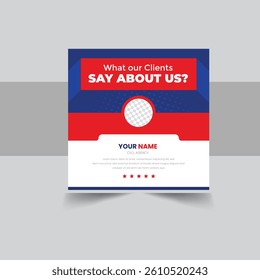 Client or customer service review feedback testimonial social media post design 