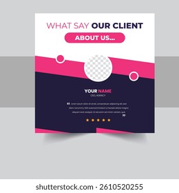 Client or customer service review feedback testimonial social media post design 