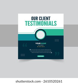 Client or customer service review feedback testimonial social media post design 