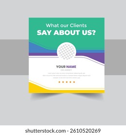 Client or customer service review feedback testimonial social media post design 