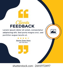 Client or customer service review feedback testimonial appreciation post design template