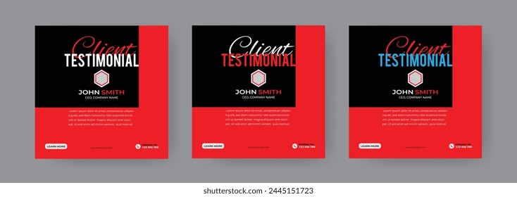 El cliente o el Servicio al cliente revisan el testimonio de la publicación en las redes sociales. Cliente o Comentarios de servicio al cliente revisión posterior al diseño Plantilla