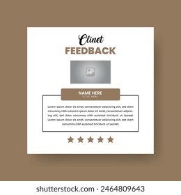 Client or Customer Testimonial Social Media Post Design. Customer Service Feedback Review Post.