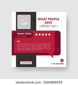Testimonio del cliente o Cliente Diseño de publicaciones en redes sociales. Servicio al cliente Comentarios Review Post.