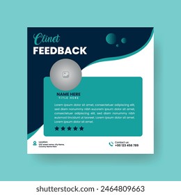 Client or Customer Testimonial Social Media Post Design. Customer Service Feedback Review Post.