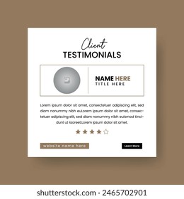 Testimonio del cliente o Cliente Diseño de publicaciones en redes sociales. Servicio al cliente Comentarios Review Post.