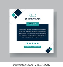 Testimonio del cliente o Cliente Diseño de publicaciones en redes sociales. Servicio al cliente Comentarios Review Post.