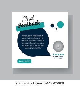 Testimonio del cliente o Cliente Diseño de publicaciones en redes sociales. Servicio al cliente Comentarios Review Post.