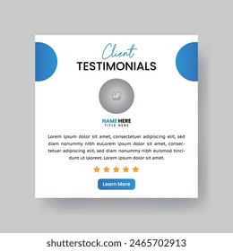 Testimonio del cliente o Cliente Diseño de publicaciones en redes sociales. Servicio al cliente Comentarios Review Post.