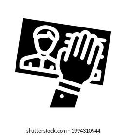 client data theft kyc glyph icon vector. client data theft kyc sign. isolated contour symbol black illustration