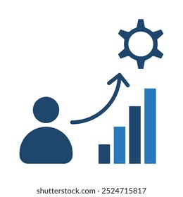 Ilustração de vetor de linha de ícone de Desenvolvimento de Cliente