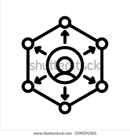 Client Expansion Line Vector Illustration On White Background.