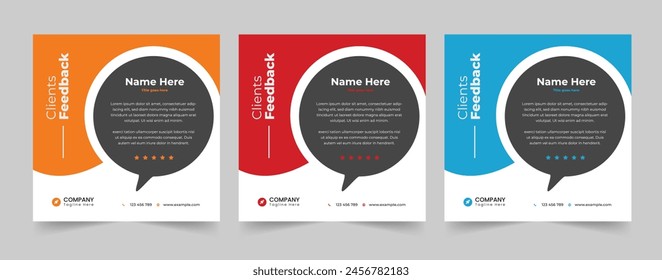 Client feedback banner design client testimonial template