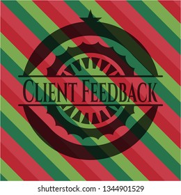 Client Feedback christmas style emblem.