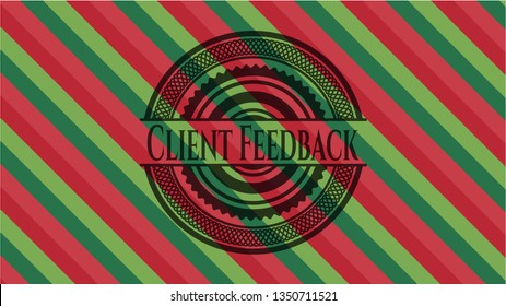 Client Feedback christmas style emblem.