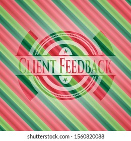 Client Feedback christmas style emblem. Vector Illustration. Detailed.