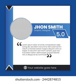 Client feedback or customer testimonial social media post design template. Client testimonial or Customer feedback social media banner template. Customer review banner set. Testimonial banner design.