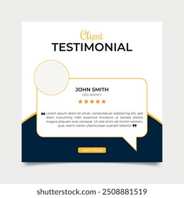 Feedback do cliente ou depoimento do cliente nas mídias sociais após o modelo de projeto.