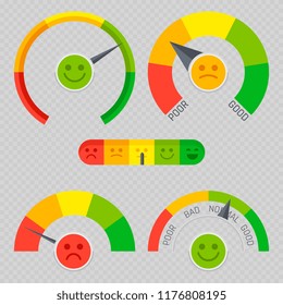 Client feedback emotion pain scales isolated on transparent background. Vector illustration