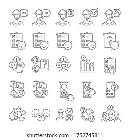 Paquete de iconos de comentarios de clientes. Ilustraciones vectoriales editables de marketing y comunicación al consumidor.