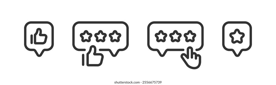 Client feedback message bubble icon. Good rating. Positive review. Best quality service. Like, star evaluation.