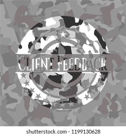 Client Feedback on grey camouflaged texture