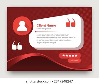 Client feedback presentation dark red social media post and web template design