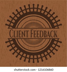 Client Feedback realistic wooden emblem