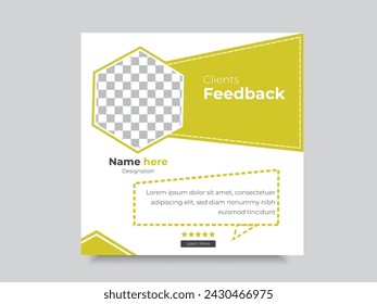  Client feedback review or testimonial layout vector.
