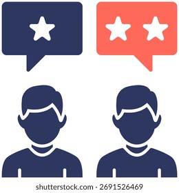 Comentários do cliente Ícone de vetor simples e claro que ilustra uma ideia ou função essencial