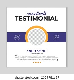 Client feedback social media post banner template. Customer feedback testimonial social media post
web banner template. client testimonials social media post banner design. 