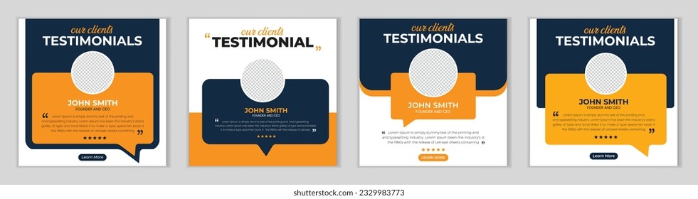 Client Feedback Social Media Post Banner Vorlage. Feedback von Kunden, Referenzen in sozialen Medien
Webbanner-Vorlage. Client-Referenzen Social Media Post Banner Banner Bundle Design.