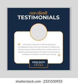 Client feedback social media post banner template. Customer feedback testimonial social media post
web banner template. client testimonials social media post banner design