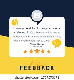 Modelo de postagem de comentários de clientes em mídias sociais. Comentários do cliente depoimento mídias sociais pós-web banner design de pacote.