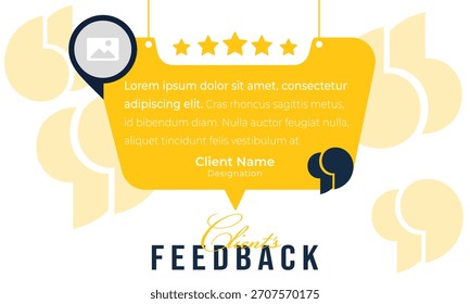 Modelo de postagem de comentários de clientes em mídias sociais. Comentários do cliente depoimento mídias sociais pós-web banner design de pacote.